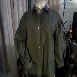 Long sleeve button down shirt dress